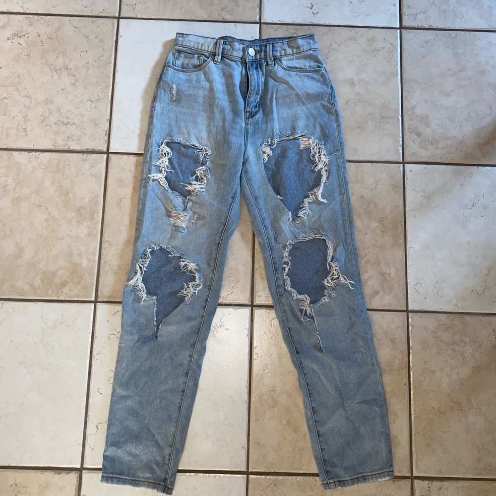 Urban outfitters high waisted distressed jeans